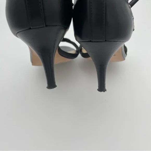 Coach Leather Monica Black Kitten Heel Sandal, Sz 7 - Picture 10 of 14